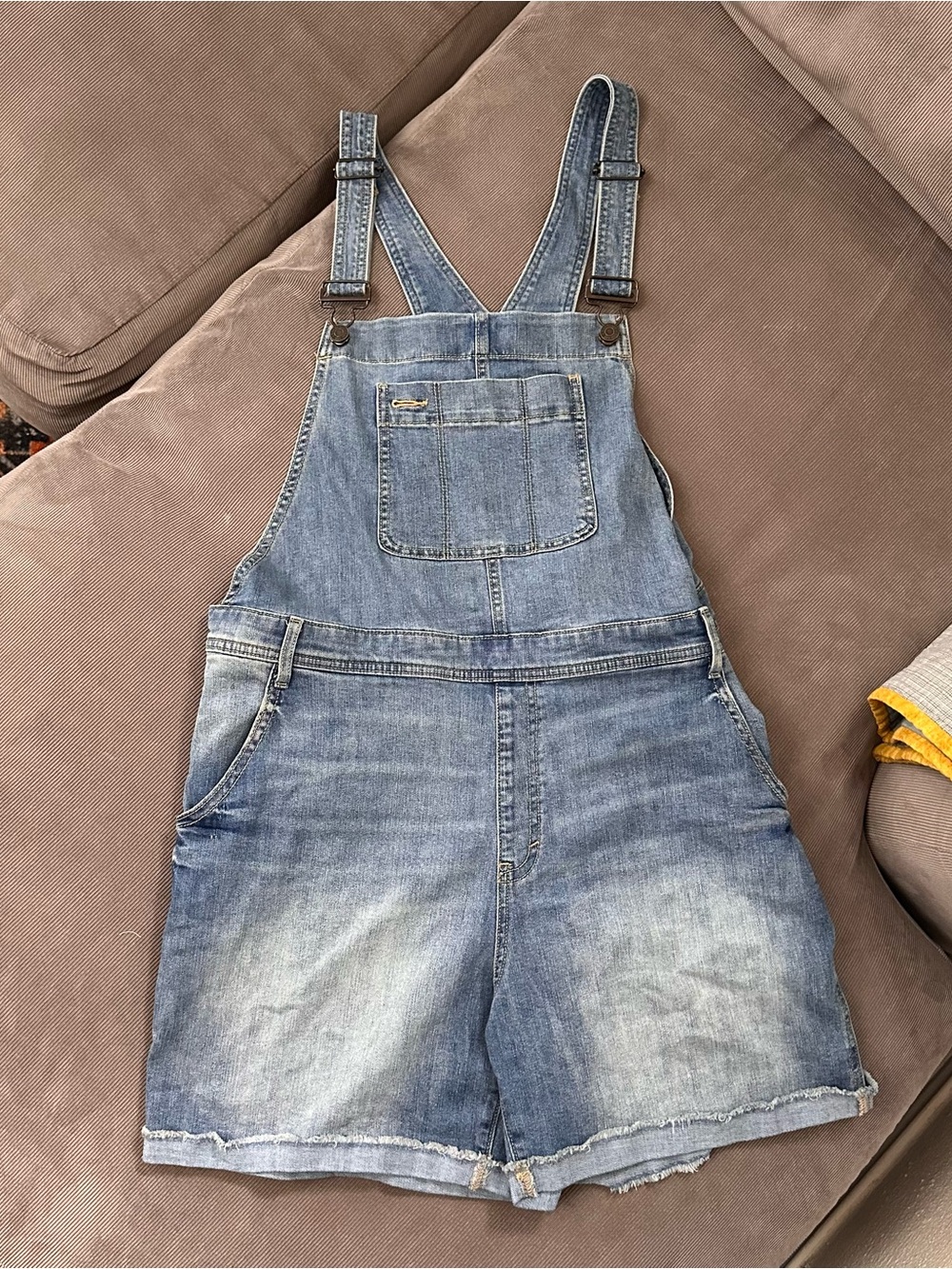 Gap Denim Short Overalls Denim Overall Shorts Blue Size XL Distressed Look